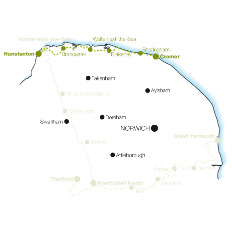 Norfolk Coast Path map